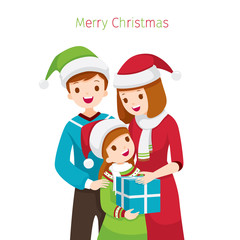 Parent Giving Daughter Gift for Christmas Celebration, New Year, Xmas, Festive, Holiday