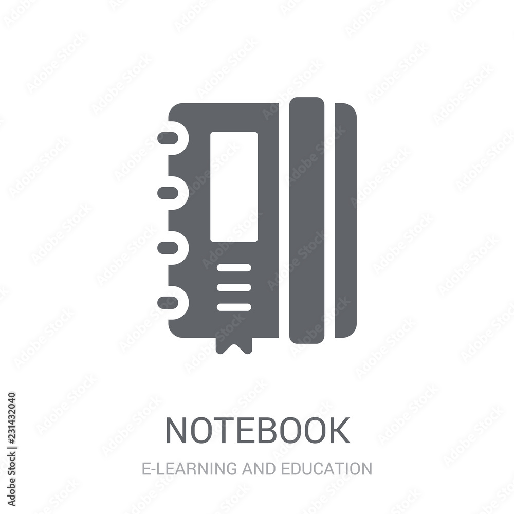 Poster notebook icon. trendy notebook logo concept on white background from e-learning and education collec