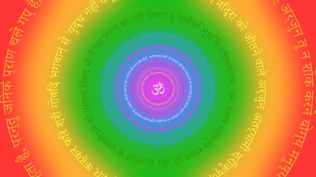 Hindi Phrases from Bhagavad Gita in Sanskrit Colorful