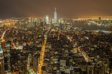 エンパイヤステートビルから見えるニューヨークの夜景