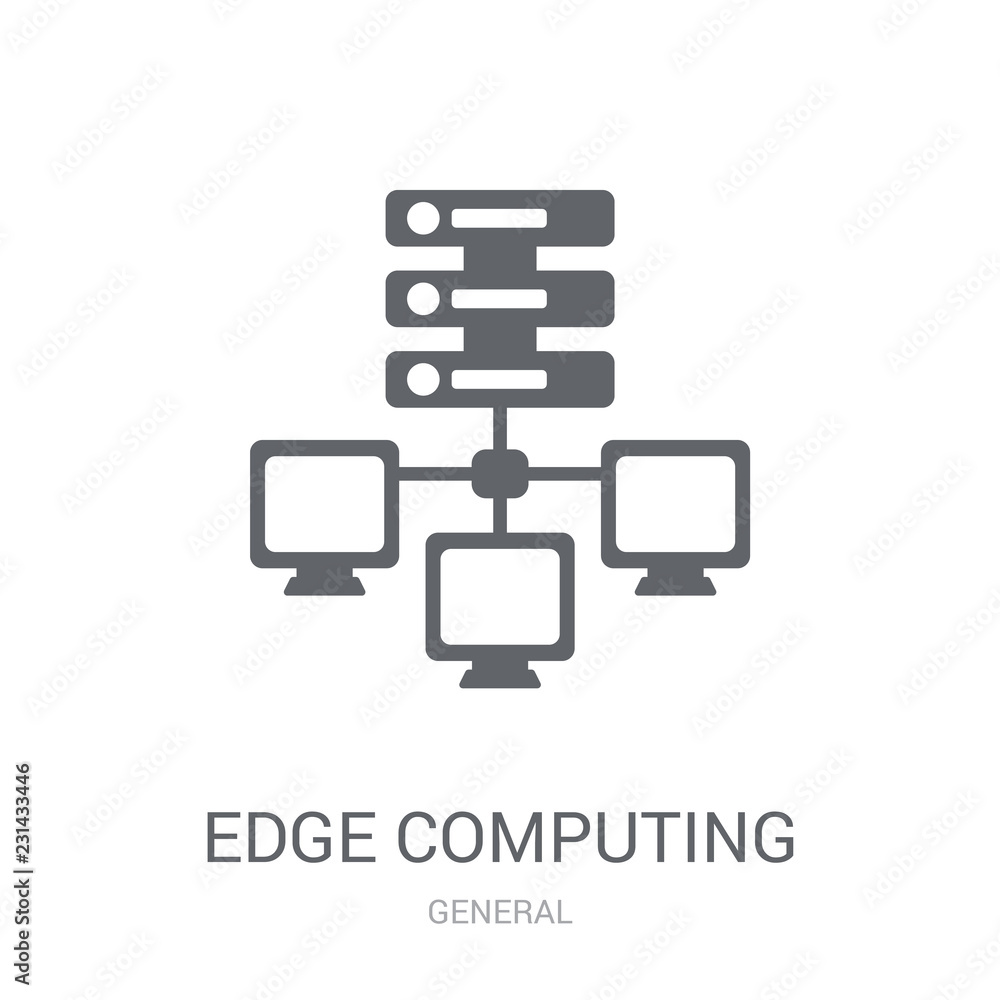 Aufkleber edge computing icon. trendy edge computing logo concept on white background from general collection
