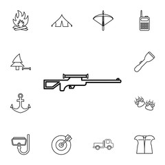 Hunting rifle icon. Detailed set of diving, fishing and hunting icons. Premium quality graphic design icon. One of the collection icons for websites, web design, mobile app