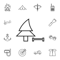 Tree and bench icon. Detailed set of diving, fishing and hunting icons. Premium quality graphic design icon. One of the collection icons for websites, web design, mobile app