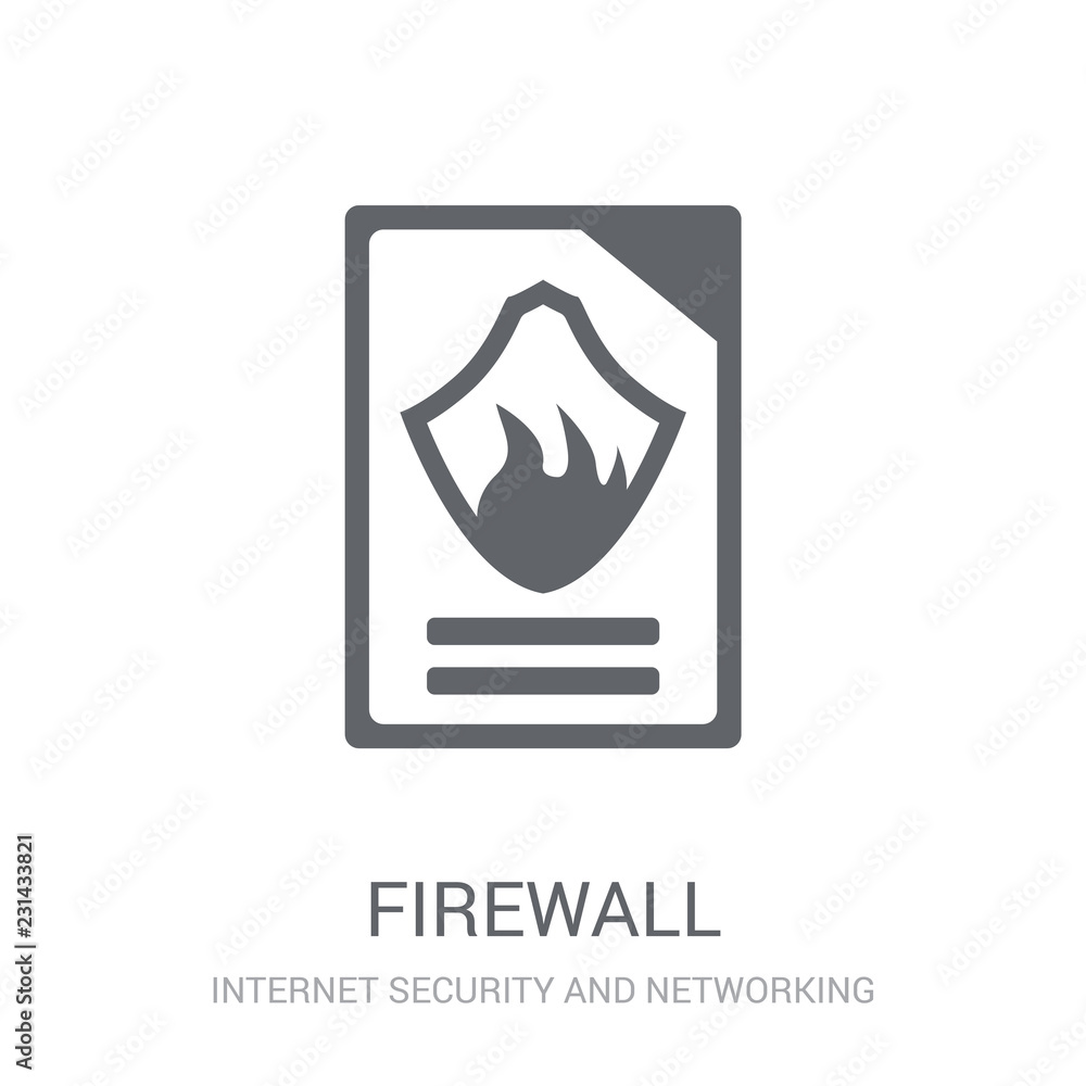 Poster firewall icon. trendy firewall logo concept on white background from internet security and networkin