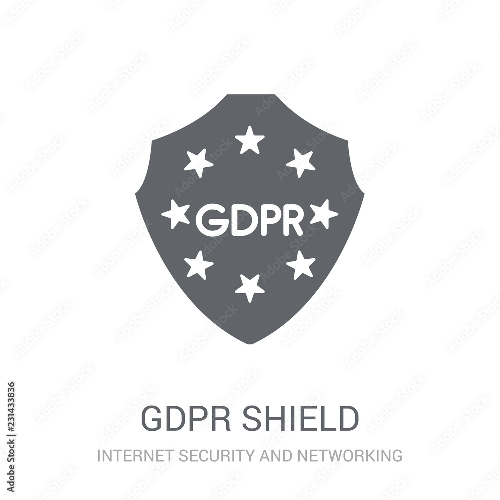 Aufkleber gdpr shield icon. trendy gdpr shield logo concept on white background from internet security and net