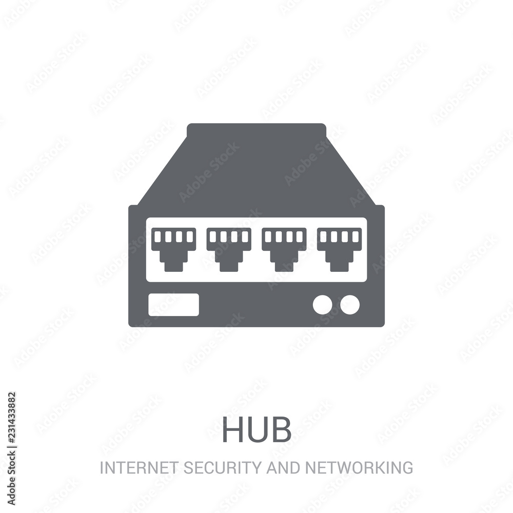 Poster hub icon. trendy hub logo concept on white background from internet security and networking collecti