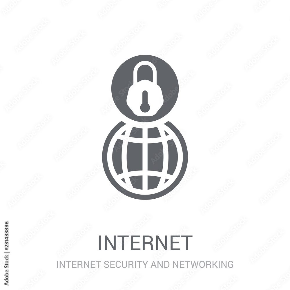 Poster internet icon. trendy internet logo concept on white background from internet security and networkin