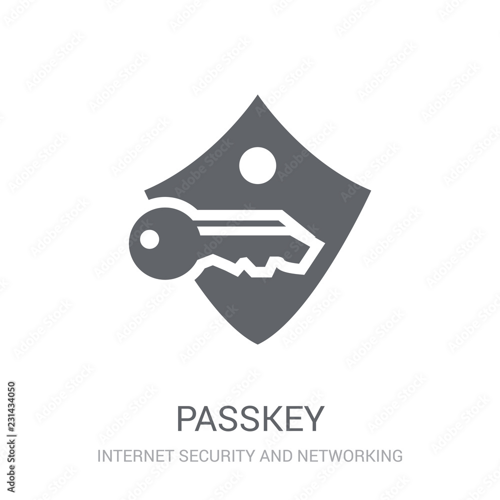 Poster passkey icon. trendy passkey logo concept on white background from internet security and networking 