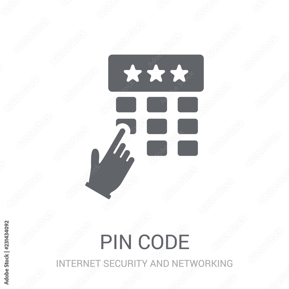 Poster pin code icon. trendy pin code logo concept on white background from internet security and networkin
