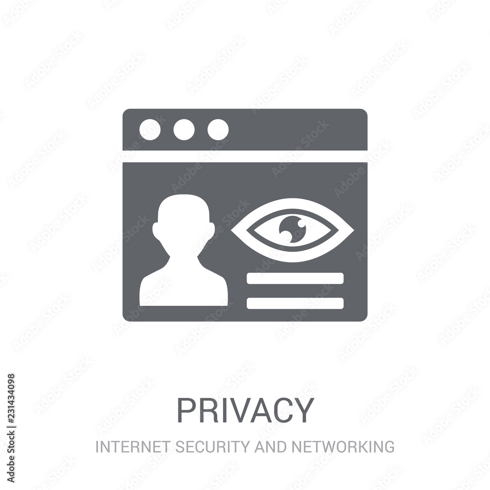 Poster privacy icon. trendy privacy logo concept on white background from internet security and networking 