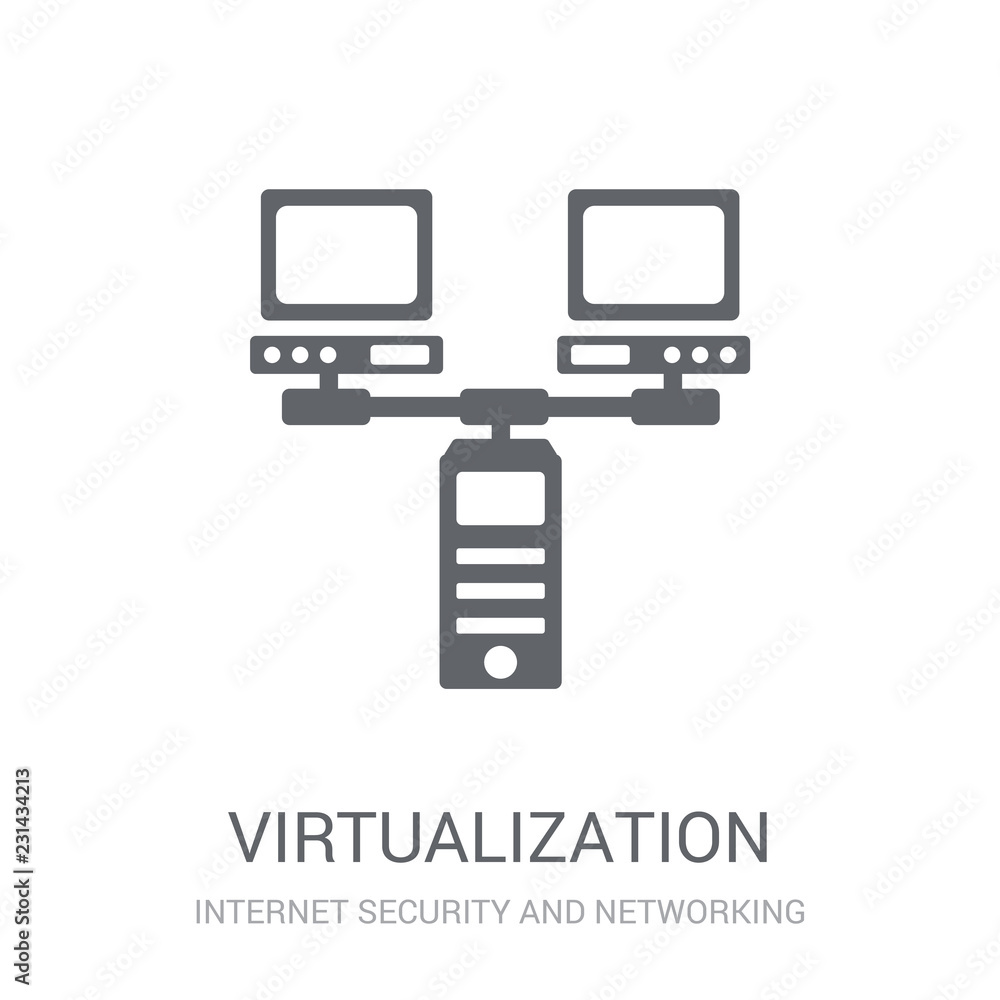 Poster virtualization icon. trendy virtualization logo concept on white background from internet security a