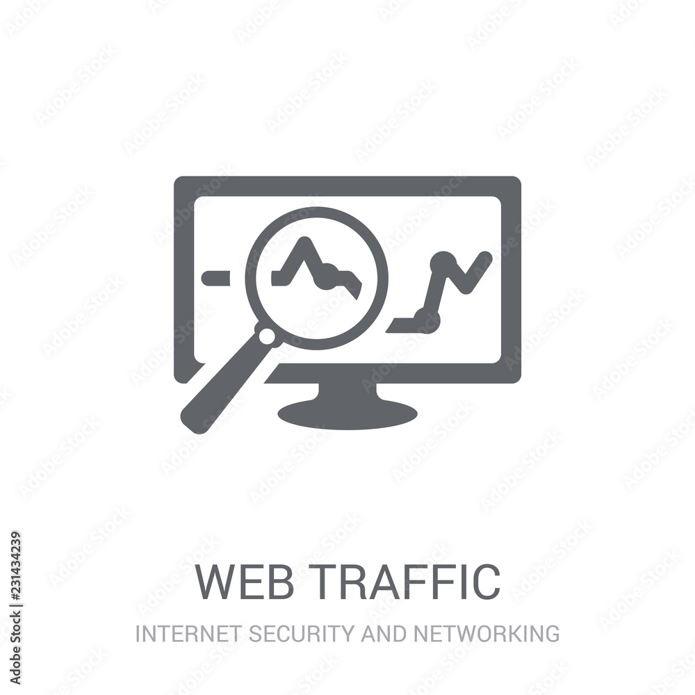 Poster web traffic icon. trendy web traffic logo concept on white background from internet security and net