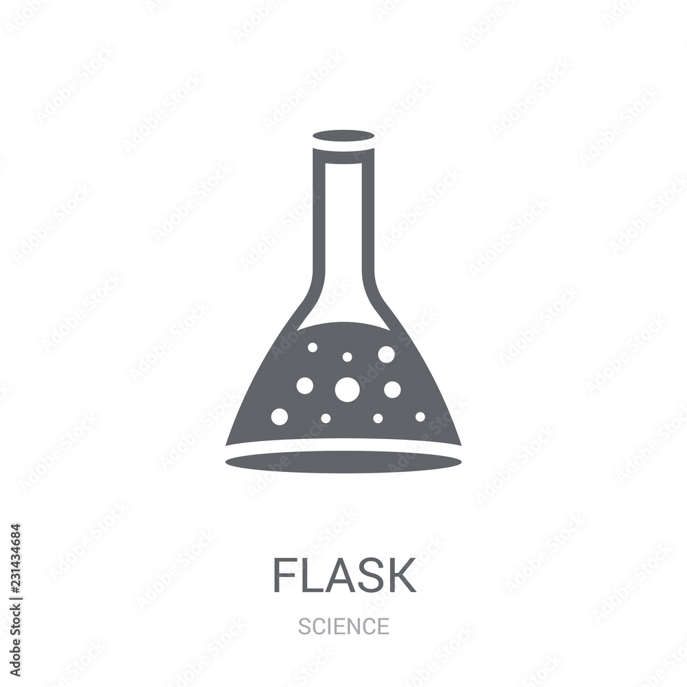 Poster flask icon. trendy flask logo concept on white background from science collection