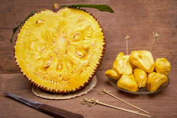 Chempedak, A Type Of Jackfruit on old wooden