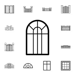 wide window icon. Detailed set of Doors, gates and windows icons. Premium quality graphic design icon. One of the collection icons for websites, web design, mobile app