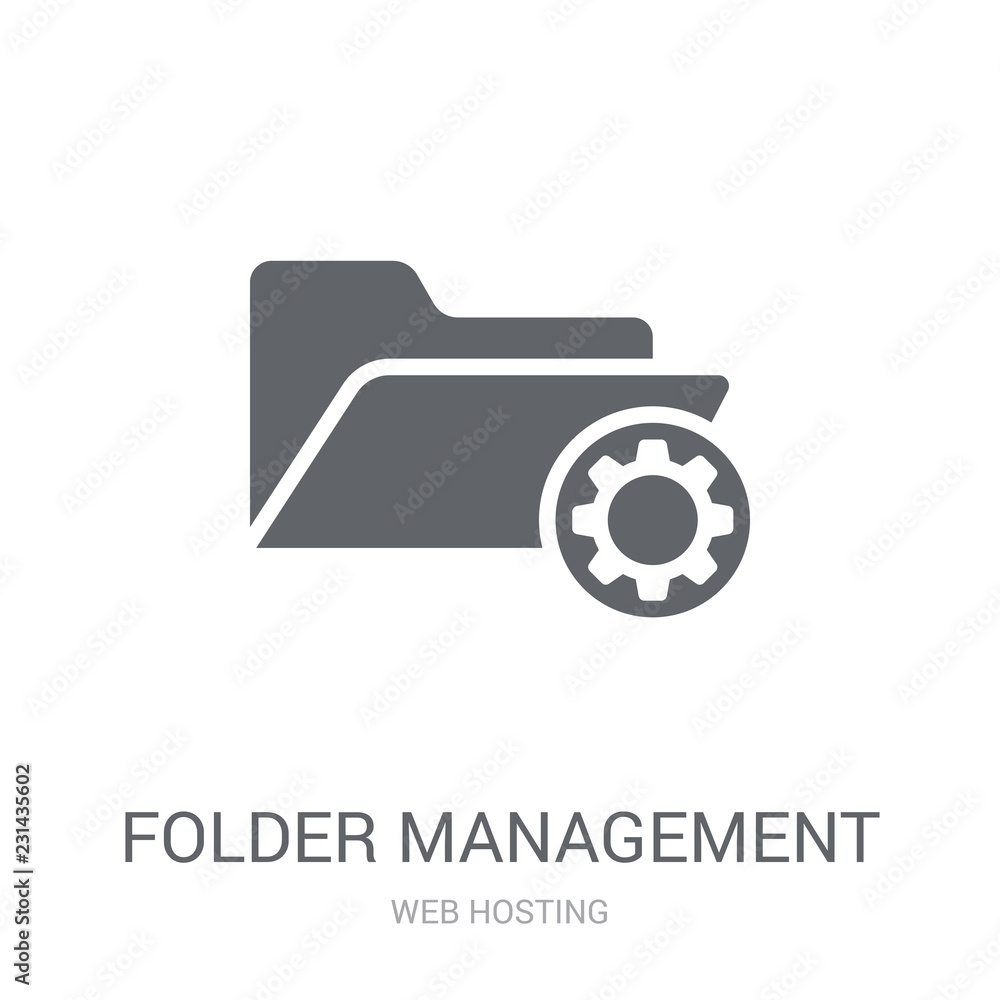 Aufkleber folder management icon. trendy folder management logo concept on white background from web hosting c