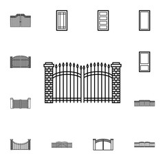 Fototapeta premium Gate icon. Detailed set of Doors, gates and windows icons. Premium quality graphic design icon. One of the collection icons for websites, web design, mobile app