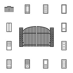 Gate icon. Detailed set of Doors, gates and windows icons. Premium quality graphic design icon. One of the collection icons for websites, web design, mobile app