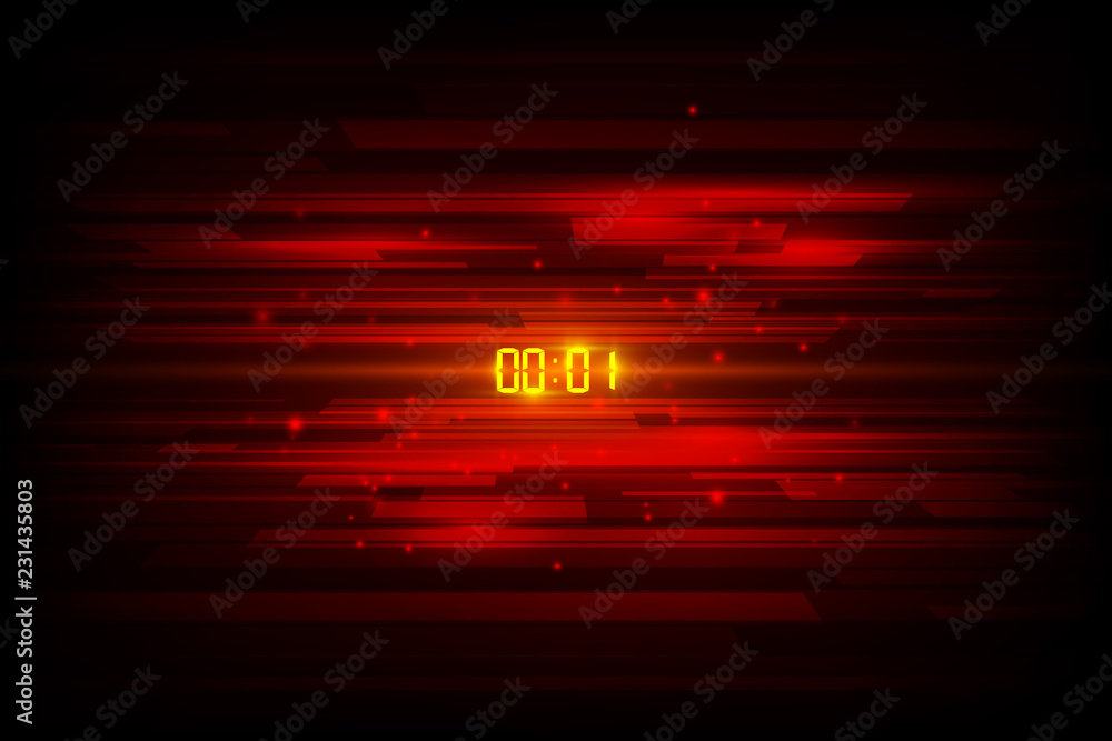 Poster abstract futuristic technology background with digital number timer concept and countdown, vector tr