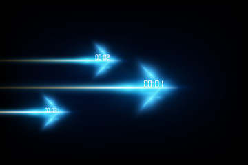 Abstract Futuristic Technology Background with Digital number timer concept and countdown, vector transparent