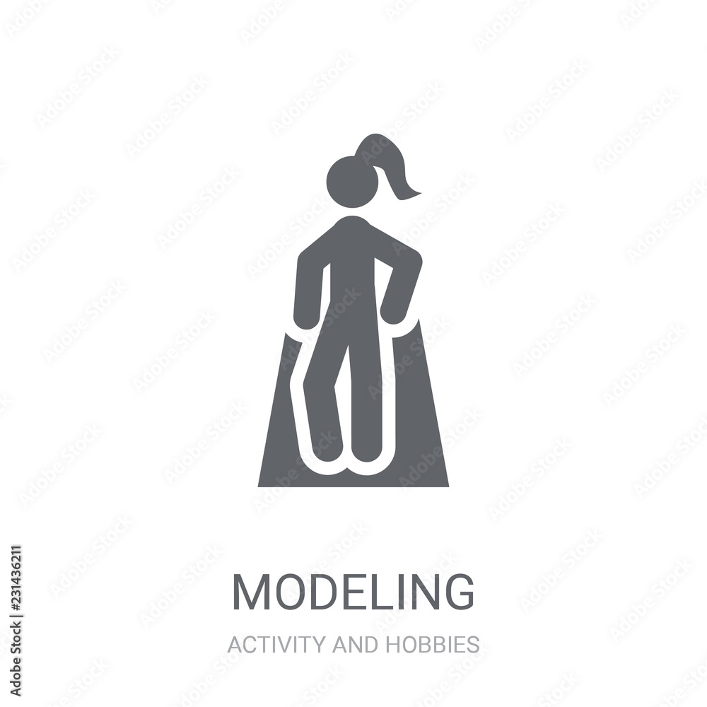 Aufkleber modeling icon. trendy modeling logo concept on white background from activity and hobbies collection