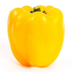 Yellow bell pepper isolated on white background