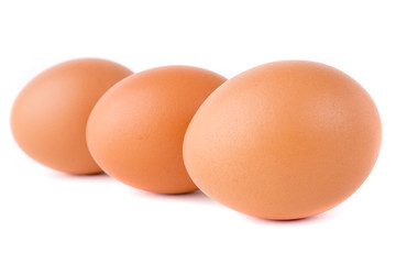 Three Eggs isolated on white background