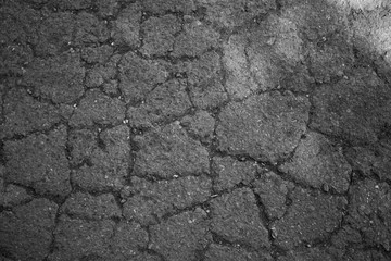 The cracks of asphalt pavement.