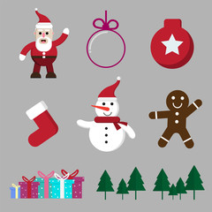 cartoon christmas and winter season isolate