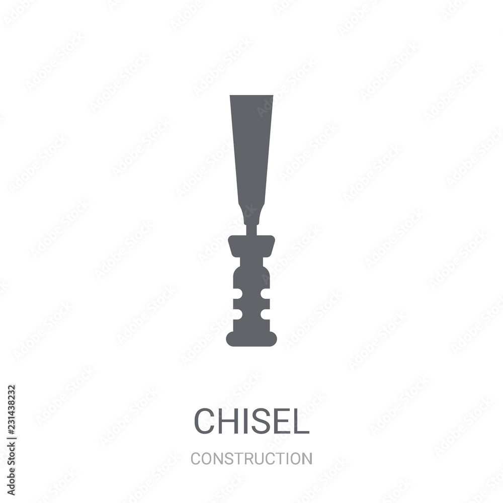 Poster chisel icon. trendy chisel logo concept on white background from construction collection