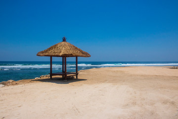 beautiful summer beach gazebo view