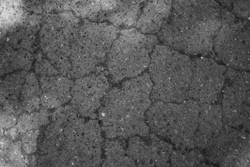 The cracks of asphalt pavement.