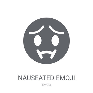 Nauseated emoji icon. Trendy Nauseated emoji logo concept on white background from Emoji collection