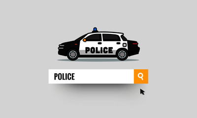 Police Written in Browser Search Bar with Mouse Pointer