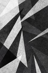 black and white abstract background with texture and layered triangle shapes in modern art geometric design