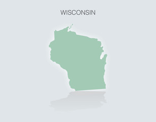 Map of the State of Wisconsin in the United States