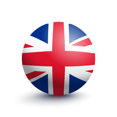 Flag of United Kingdom of Great Britain in the form of a ball. Vector illustration