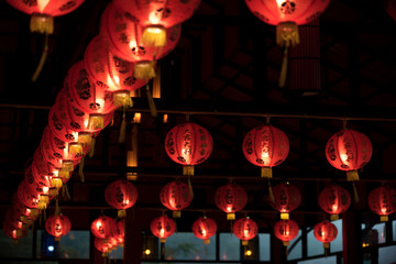 Red lanterns, oriental charm