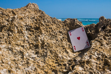 ace of heart poker card beach theme - 231445870