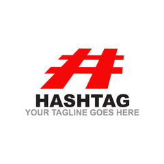 hashtag logo design vector template