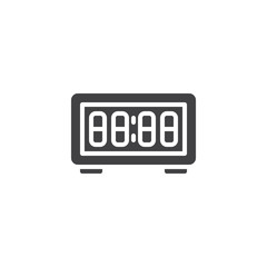 Digital clock vector icon. filled flat sign for mobile concept and web design. Alarm electronic clock simple solid icon. Symbol, logo illustration. Pixel perfect vector graphics