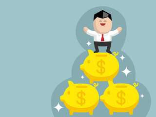 Business success concept cartoon vector illustration graphic design