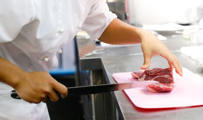 Chef preparing food, meal, in the kitchen, chef cooking, Chef decorating dish, chef at work