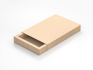 Cardboard sliding gift box Mockup on gray background