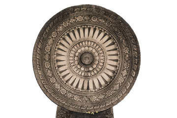 Dharmachakra. Wheel of Dhamma on an isolated white background, include clipping path