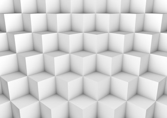 3d staircase of white cubes. Abstract background