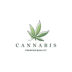 cannabis leaf logo vector icon