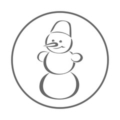 Snowman icon. Winter symbol. Vector.