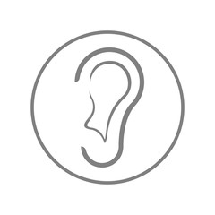 Ear icon. Hearing symbol. Vector.