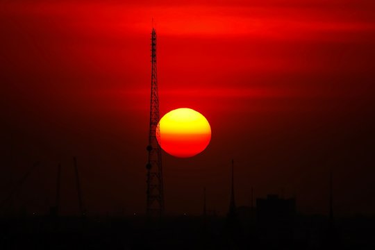 Bigsun sunset sky orange sky orange cloud outdoor summer nature